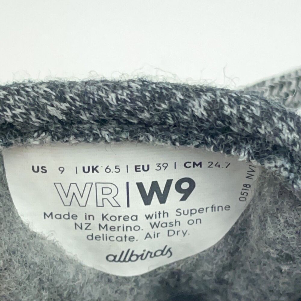 Allbirds Women's Wool Runners  Charcoal Gray Comfort Shoes Sz W 9 EU 39 Sneaker - Picture 7 of 7